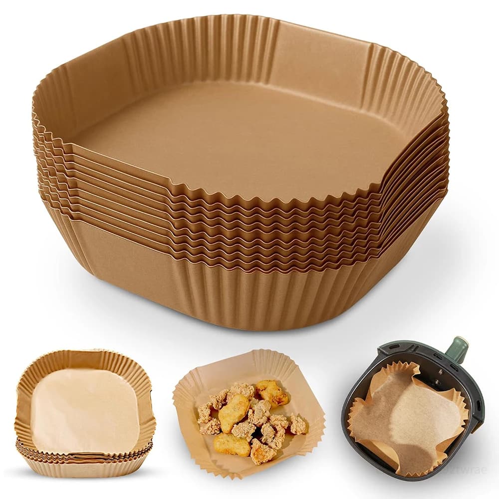 Carta da forno per friggitrice ad aria, usa e getta, antiaderente, resistente al grasso, resistente al calore fino a 220°C ° C, Compatibile con Ninja, Tower, COSORI