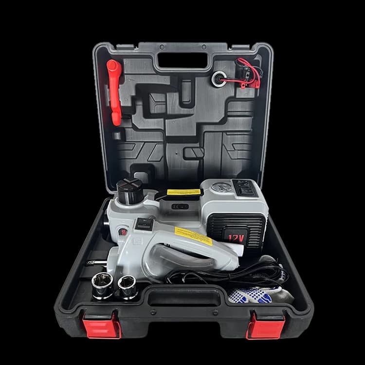 Martinetto idraulico elettrico portatile per auto 5T con gonfiatore Torcia elettrica Martello sicuro per strumenti meccanici di riparazione per sollevamento pneumatici