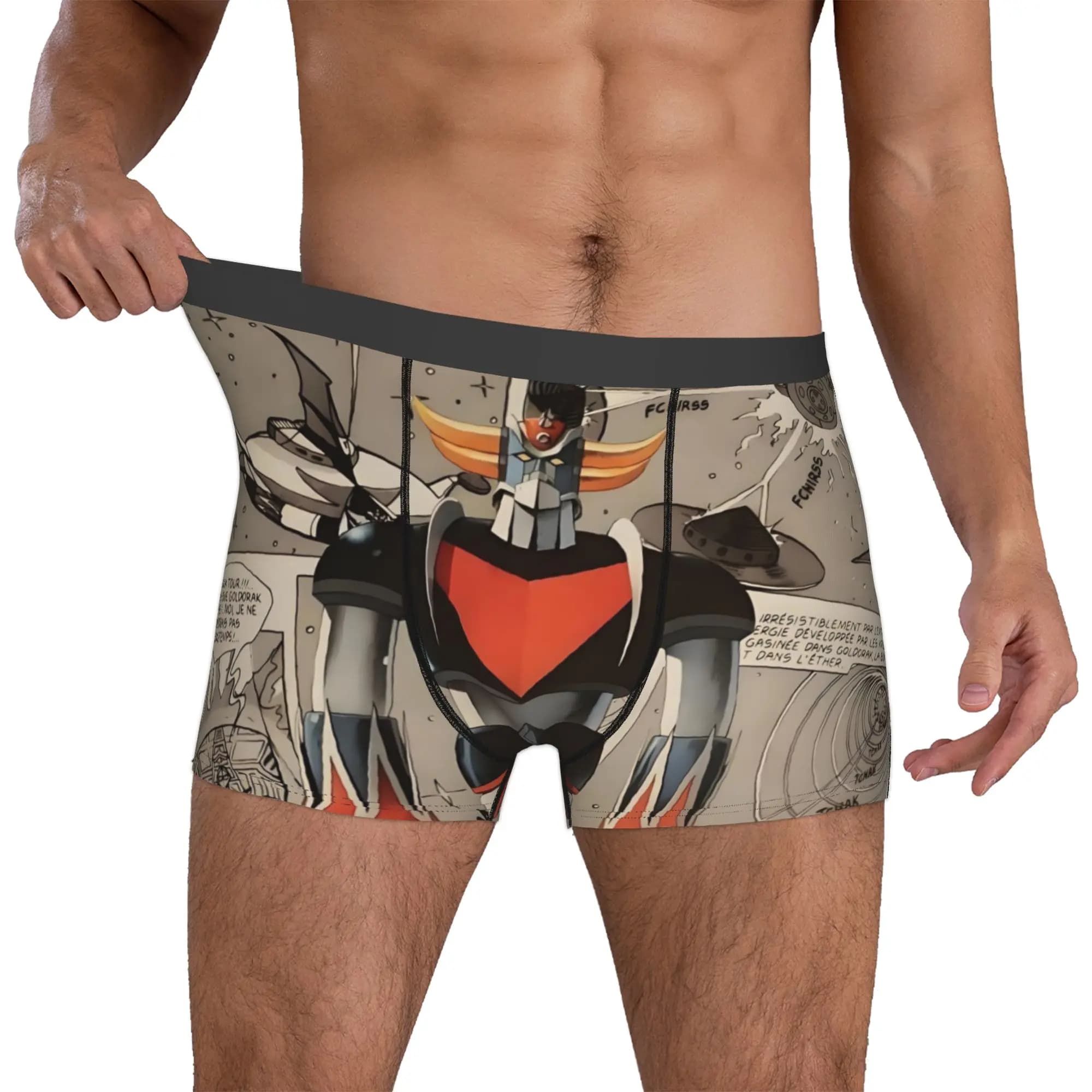 G-Grendizeres Boxer Shorts For Men 3D Printed Goldrake UFO Robot Underwear Panties Briefs Stretch Underpants
