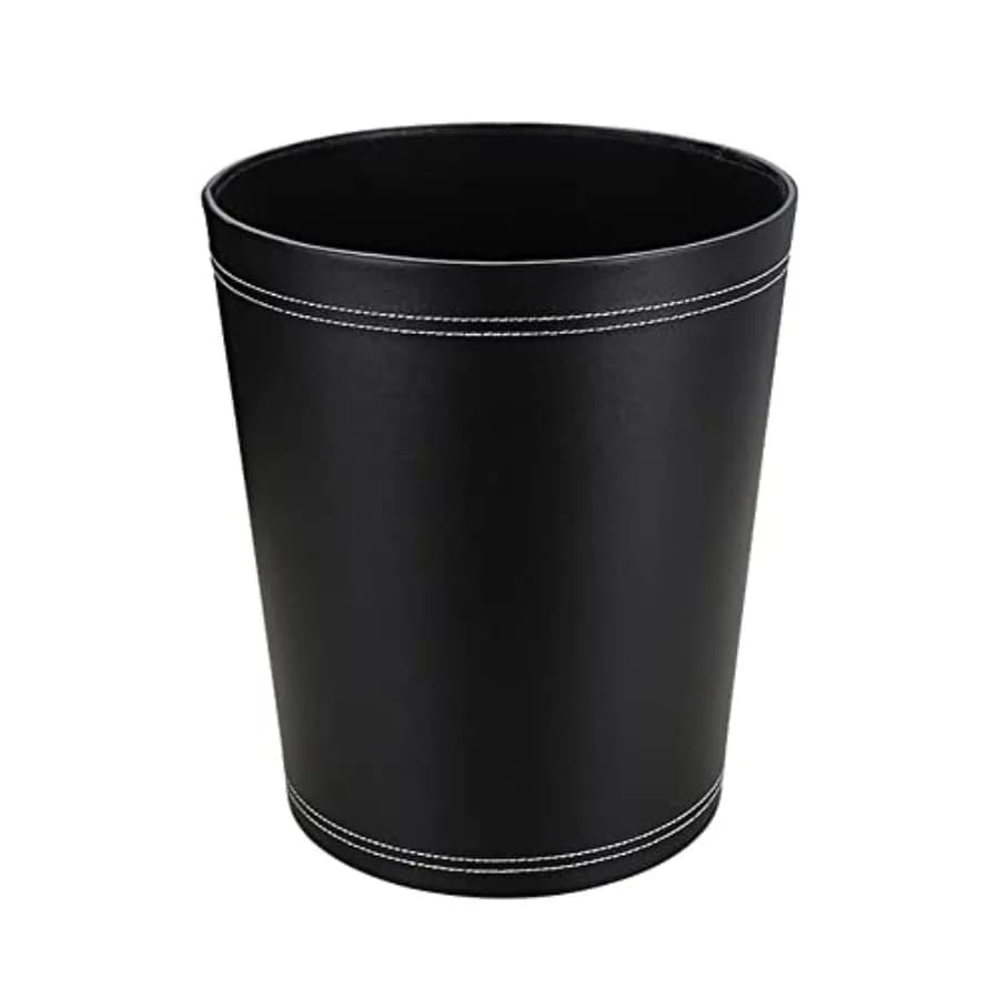 Cestino Classico in Pelle PU, Contenitore per Rifiuti di Piccole Dimensioni per Bagni, Toilette, Cucine, Casa, Ufficio e Altro