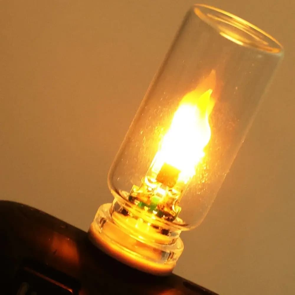 Luce LED USB Portatile in Vetro 5V Lampadina LED a Filamento ABS Tipo Fiamma Luce Notturna per Interni Auto
