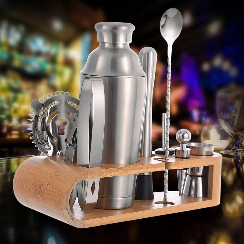 Kit da bar per bicchiere di vino in acciaio inossidabile da 700 ml Accessori da bar Set da bar per bottiglie di vino con shaker per cocktail misto