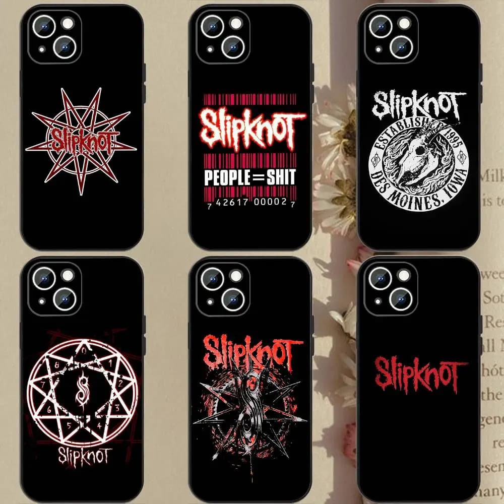Custodia Magnetica in Silicone Morbido con Logo S-Slipknots Fashion per iPhone 17 16 15 14 13 12 11 Plus Pro Max Air