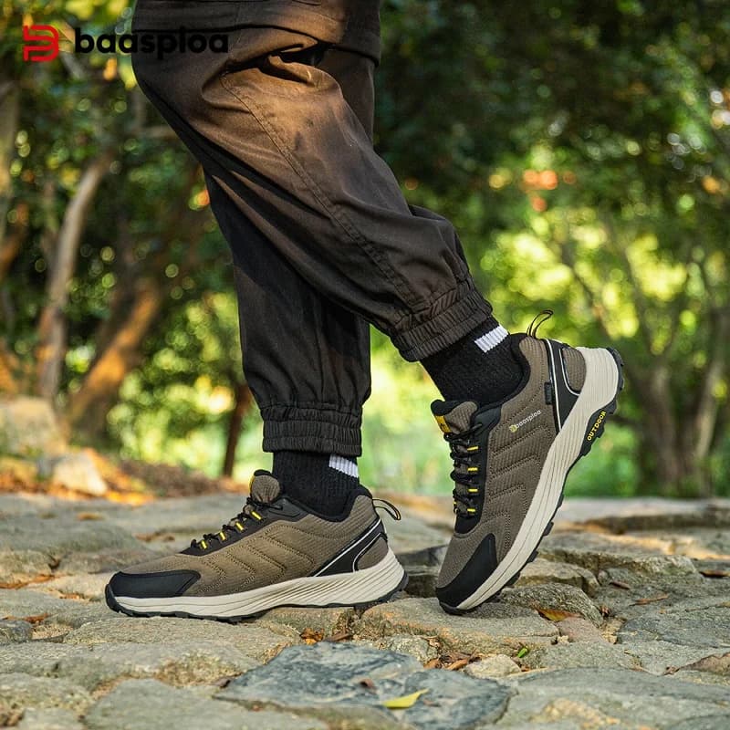 Baasploa High Quality Brand Men's Trekking Shoes, Men's Trekking Shoes, Climbing, Outdoor, Non-slip, Comfortable, Waterproof, Sports Shoes