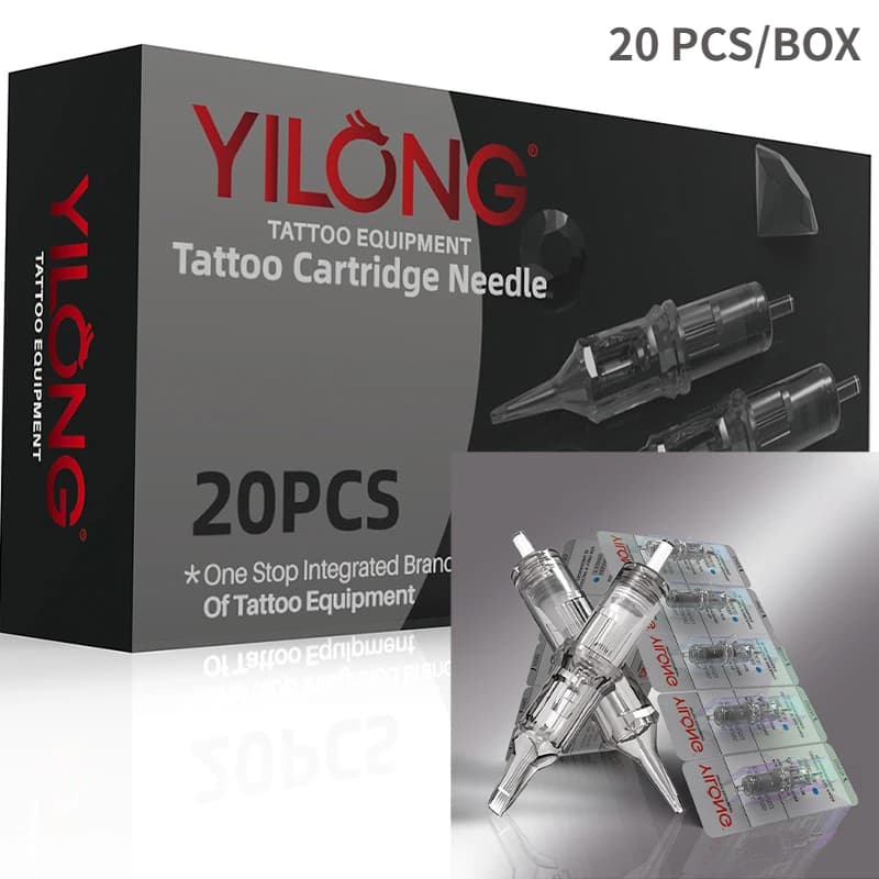 Yilong 20 Pz/scatola Cartucce Tattoo RL Trucco Permanente Rotondo Liner 0.25/0.30/0.35/0.40mm Aghi Per Macchine Per Tatuaggi Forniture