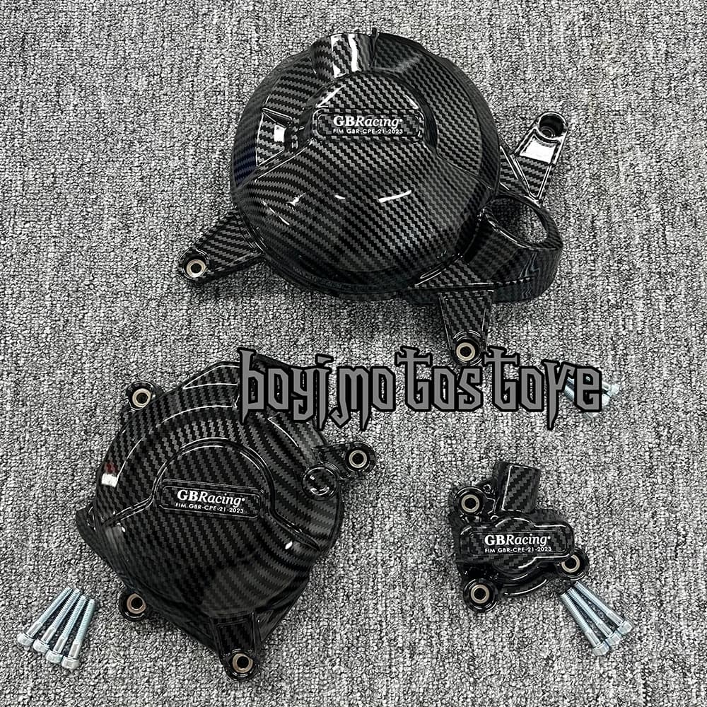 R3 2024 Protezione del motore per YAMAHA YZF-R3 e MT-03 23-25 Copertura del motore Copertura di protezione del motociclo Set di custodie Texture in fibra di carbonio
