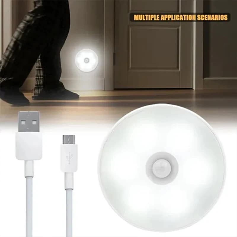 LED Night Lamp with Motion Sensor USB Rechargeable Night Lamp for Kitchen Cabinet Lamp Scala Wireless LED Wardrobe Light