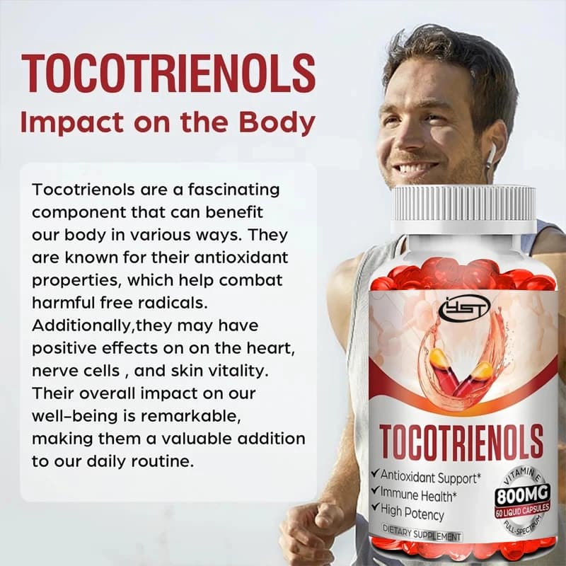 Comprehensive Tocotrienol Complex Supplement 800 mg Vitamin And High Absorption Antioxidant - 60 Capsules for Health Support