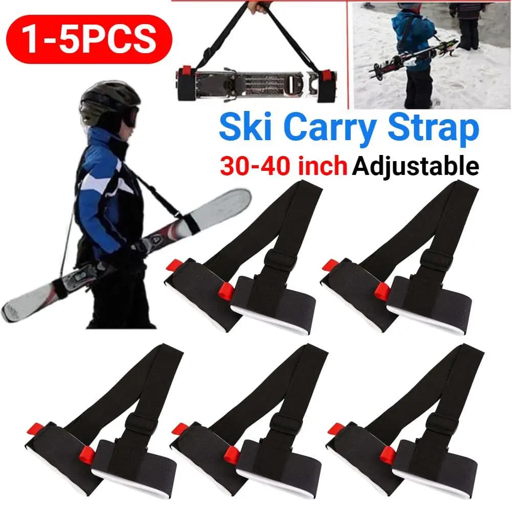 Ski and Pole Carrier Strap Adjustable Ski Shoulder Carrier Strap Portable Snowboard Carrying Strap for Men Women Kids