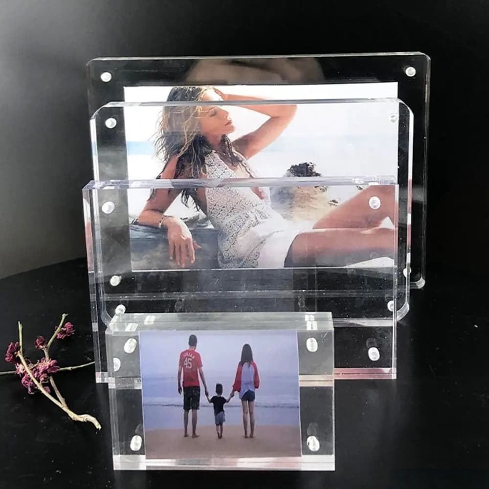 Transparent photo frame 10 mm acrylic magnetic display frame