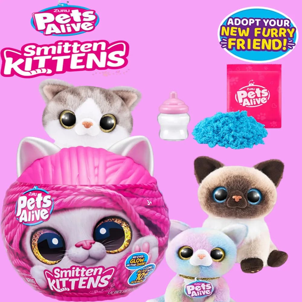 Pets Alive Smitten Kittens Zuru Stili Assortiti Peluche Gatto Kawaii Decorazione Giocattoli Morbidi Compleanno Scatola a Sorpresa
