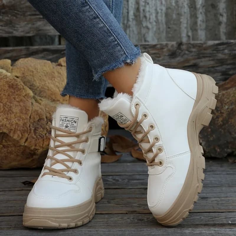 2025 Stivali sportivi invernali caldi Stivaletti corti in peluche da donna Moda versatile piattaforma Scarpe da donna Sneakers leggere Botas