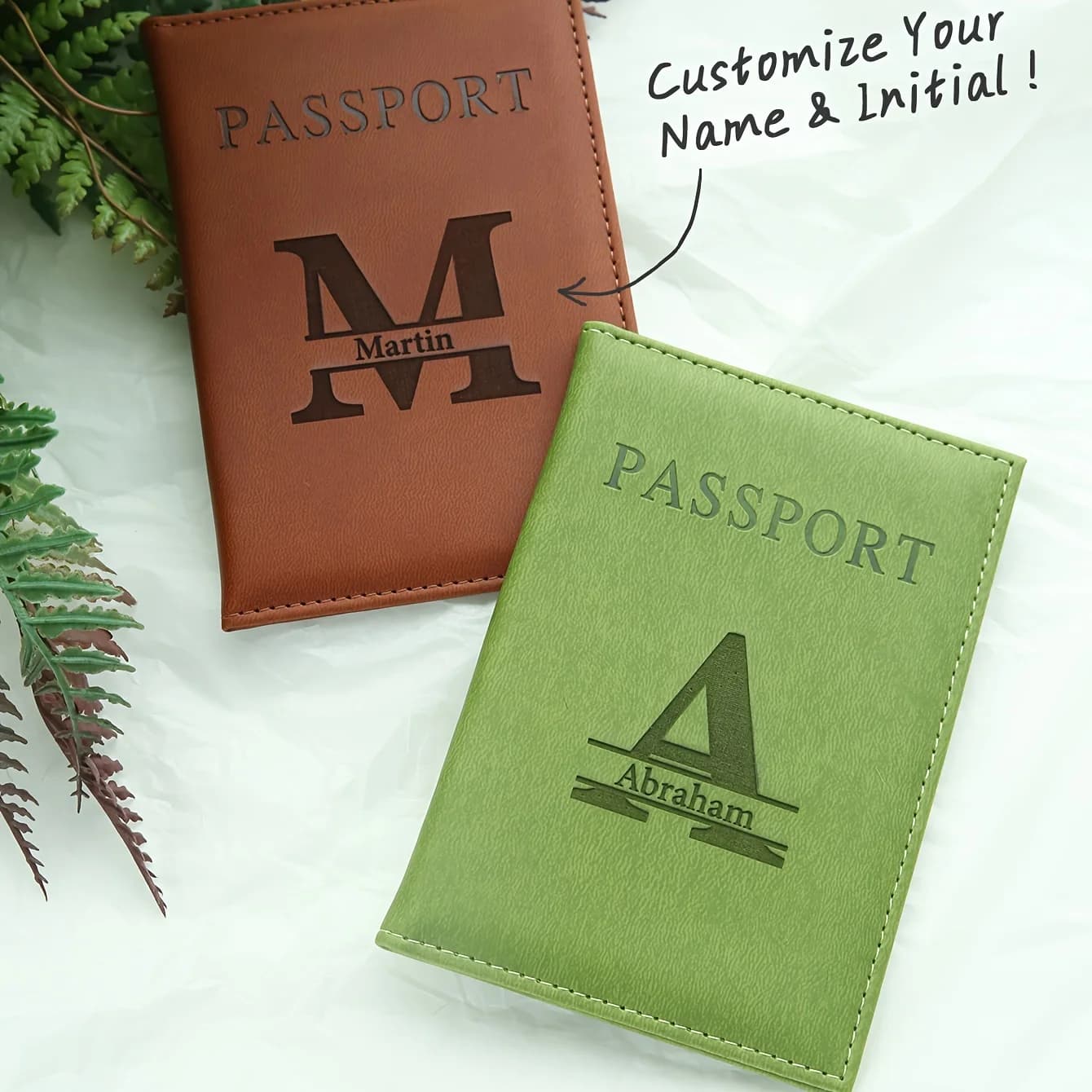 Porta passaporto personalizzato in ecopelle - Accessorio da viaggio leggero e pieghevole