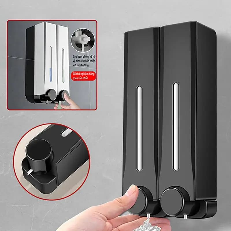 500ml Wall-Mounted Soap Dispenser, Drill-Free Design for Kitchen & Bathroom
