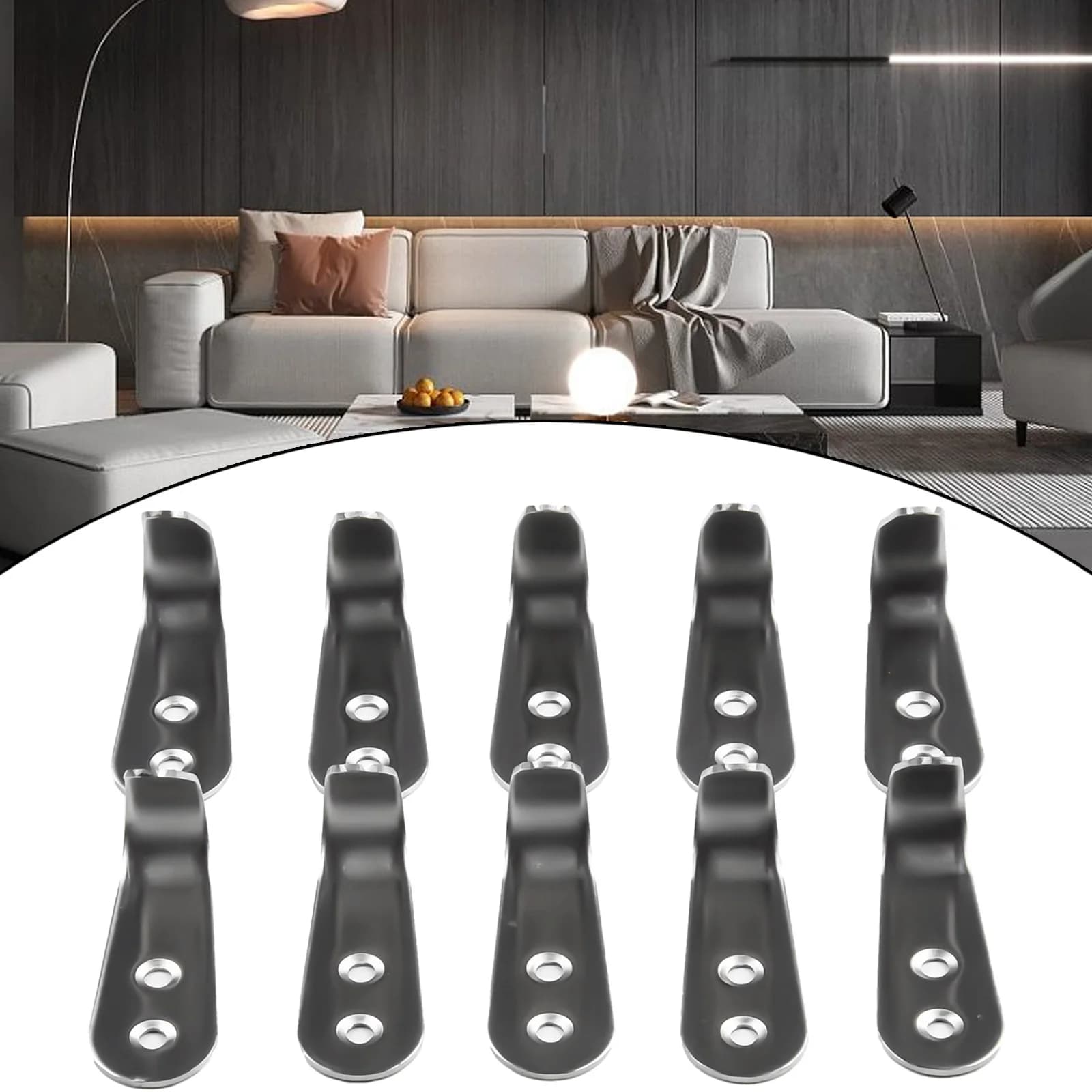 10X Anti-rust-resistant hanger for wall mounting in solid stainless steel with single hook for clothes hangers, hat hooks, kitchen hooks, load
