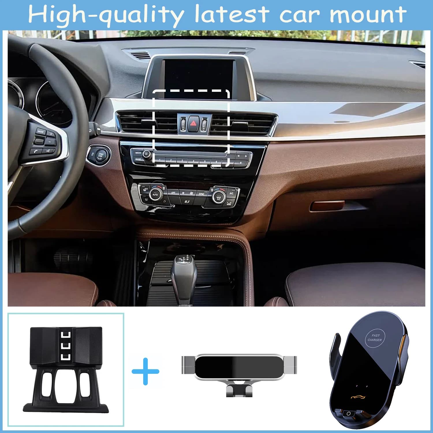 For BMW X2 F39 2016 2017 2018-2022 Car Phone Holder Wireless Charging Bracket Base Gravity Stand Phone Mount Car Accessories