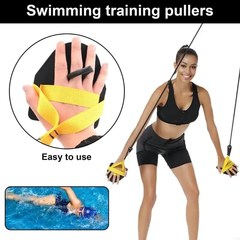 Swim arm training, resistance band, for training with paddle