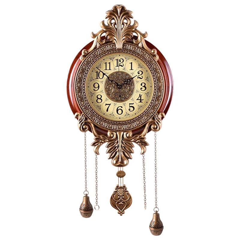 Orologio da parete silenzioso in legno massello, grande orologio al quarzo personalizzato europeo e americano, orologio da soggiorno semplice e alla moda