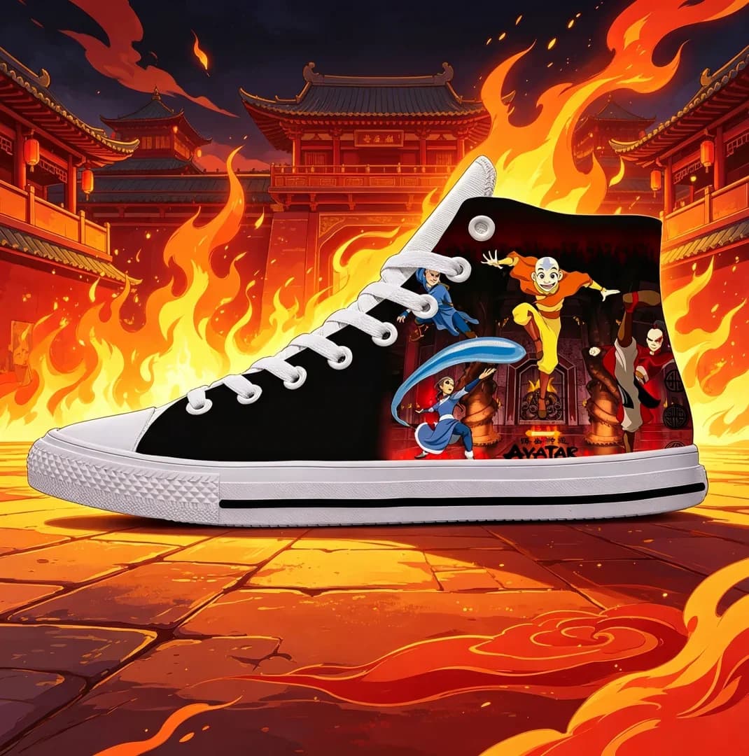 Avatar The Last Airbender Shoes Anime Cosplay Sneakers Cartoon Unisex Walking Shoes Aang Sokka Toph Gift