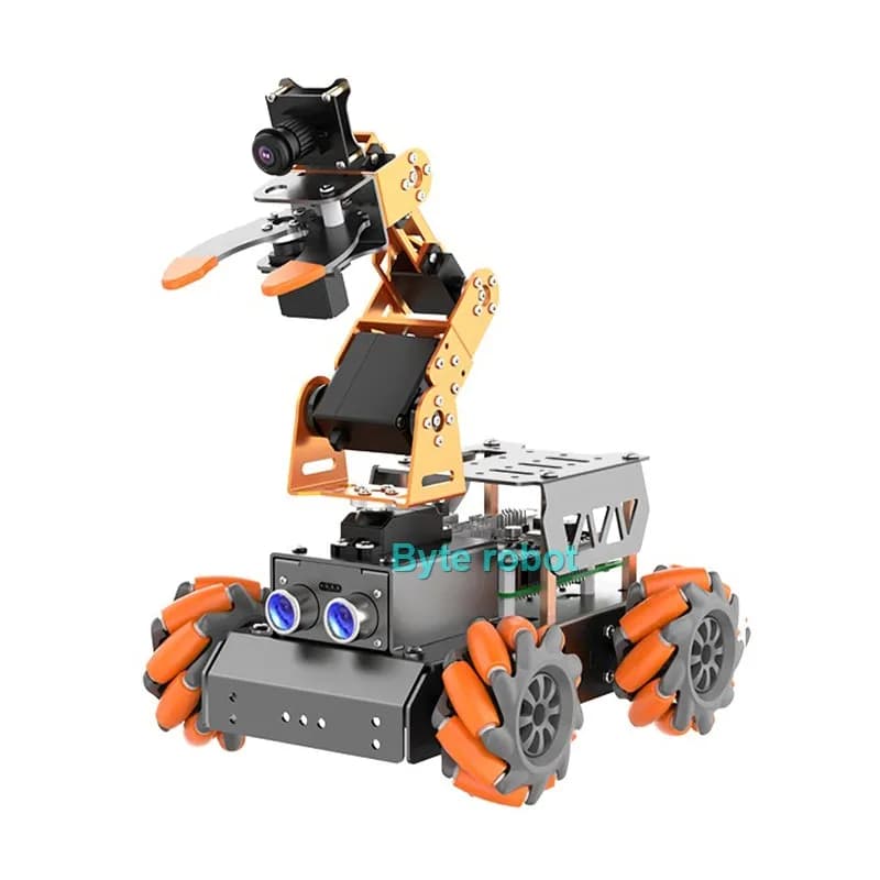 MasterPi Vision AI Robot Open Source 4WD Robot Car Robot Arm with tab for Raspberry Pi 5/4G Robot DIY Robot Kit Programmable Robot