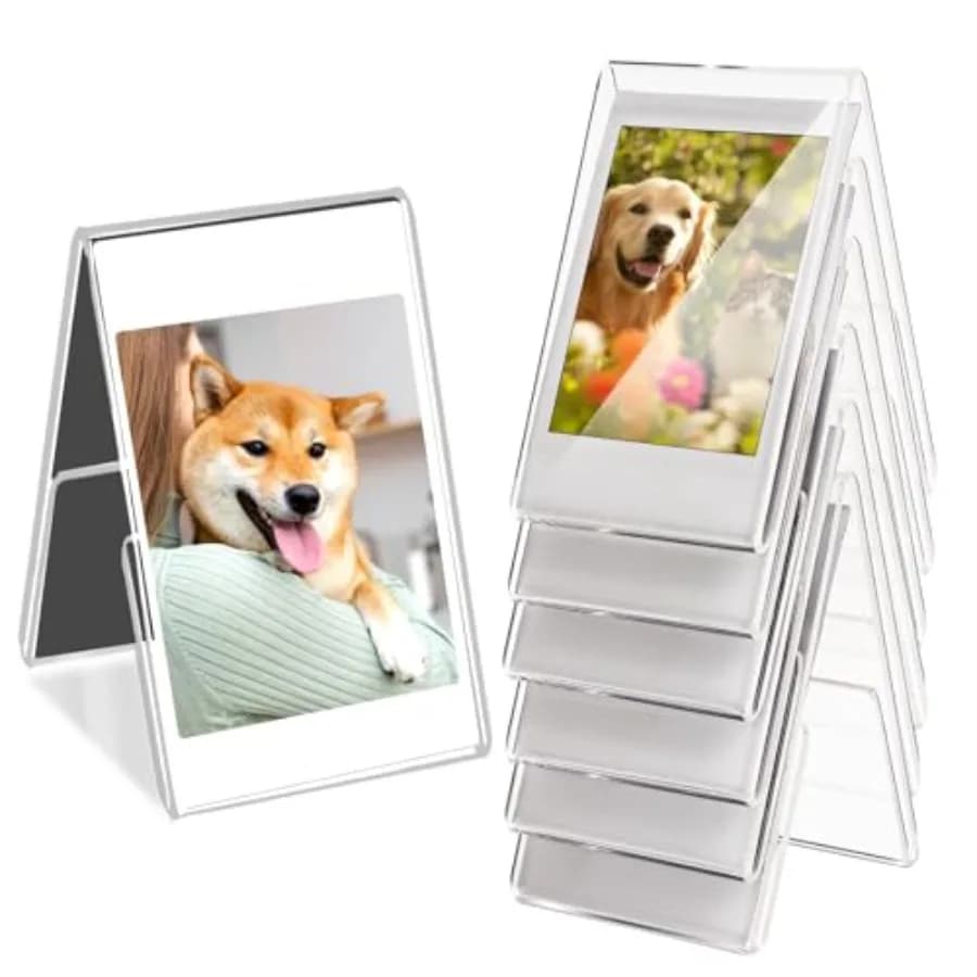 2 x 3 Picture Frame, 6 Pcs Mini Picture Frame for Polaroid Fujifilm Instax Small Wallet Size Photo Frame Acrylic Desk Mini Fram