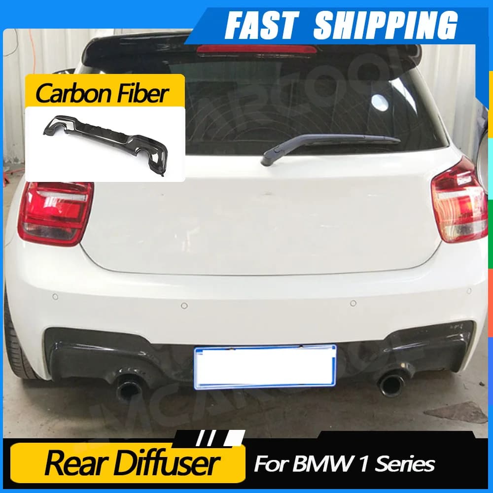 JMCARCOOL Diffusore labbro posteriore in fibra di carbonio per BMW Serie 1 F20 M-Tech M135i M Sport Spoiler 2012 2013 2014 2015 2016 Auto
