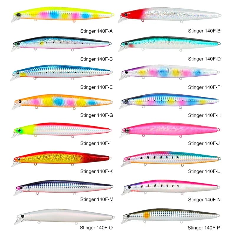 TSURINOYA Ultra-long Casting 140F Floating Minnow Fishing Recall STINIGER 140mm 24g Tungsten Weight Spigular Sea Fishing Esca Dura