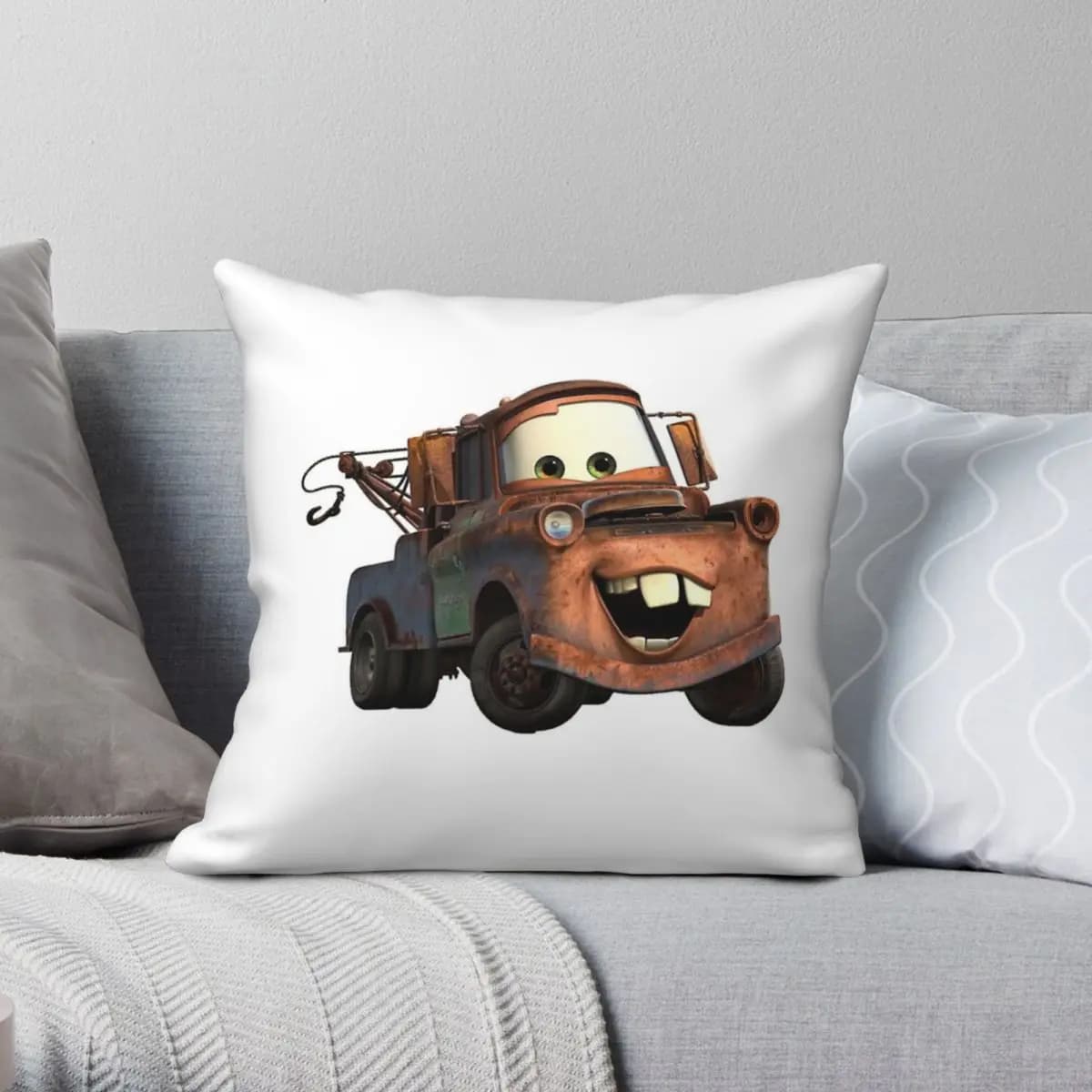 Tow Mater Square Pillowcase Polyester Linen Velvet Printed Zip Decor Sofa Seater Cushion Cover