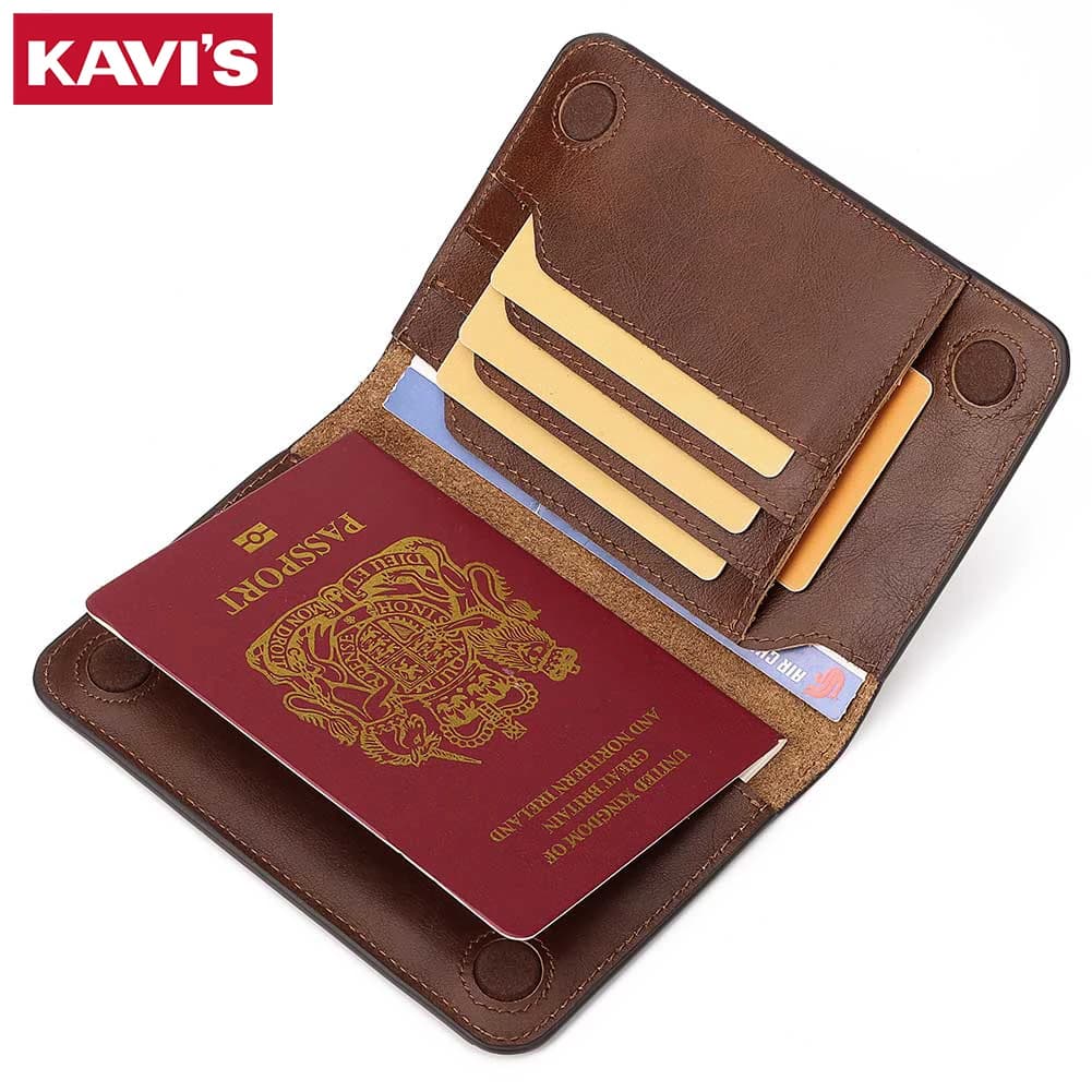 Porta passaporto protettivo in vera pelle Custodia per passaporto essenziale da viaggio Custodia per porta carte di credito con blocco RFID