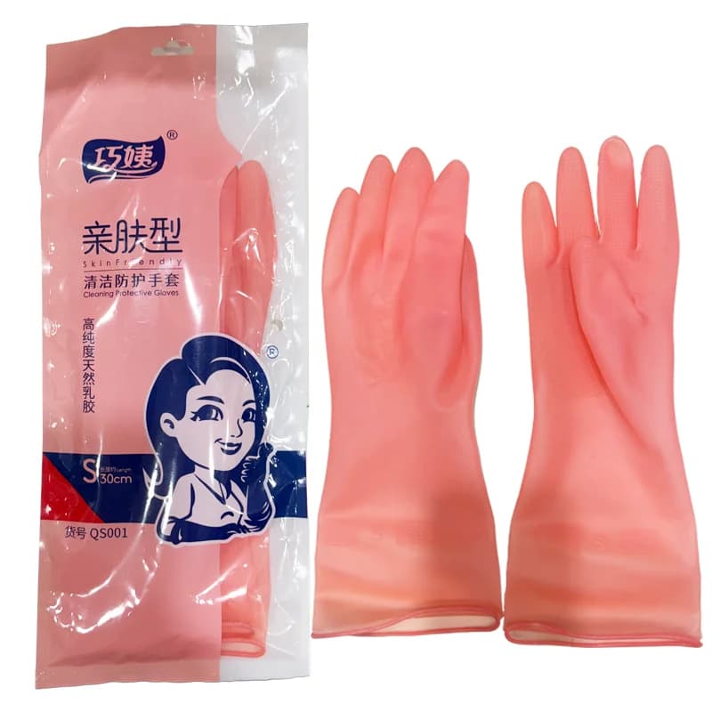 Guanti in lattice rosa delicati sulla pelle, impermeabili, resistenti, per la pulizia della cucina, strumenti per la pulizia della casa, guanti da donna, flessibili e comodi