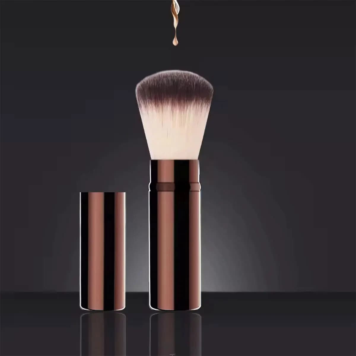 Pennello per trucco - Pennello Kabuki retrattile n. 23 Pennello per capelli in fibra morbida Pennello per viso singolo dal design alla moda
