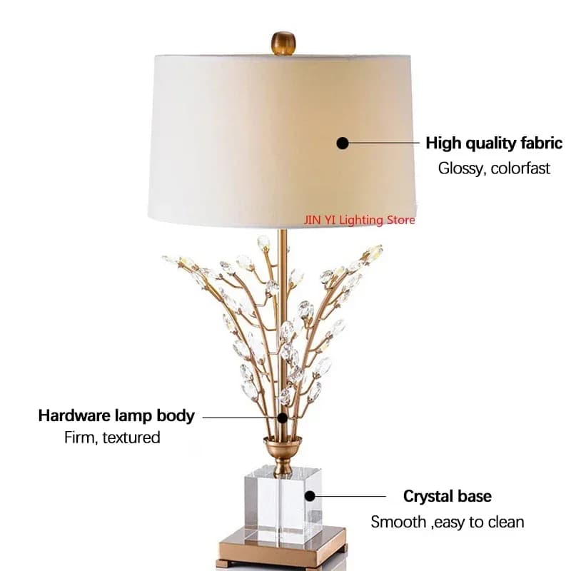 Creativo di lusso albero di cristallo fiore designer camera da letto comodino lampada a LED soggiorno moderno villa sala espositiva arredamento scrivania luce