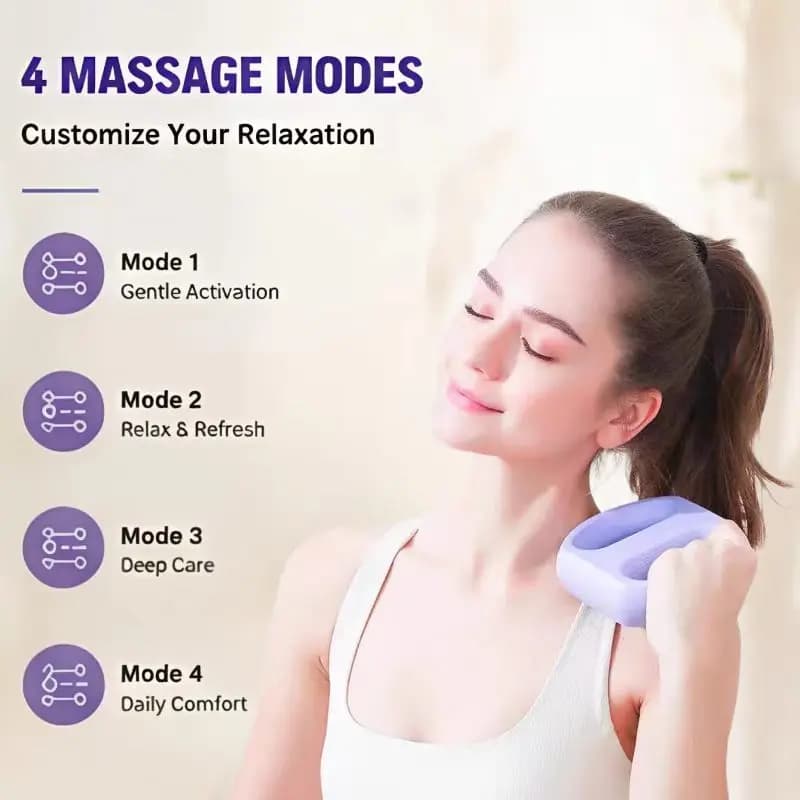 Rechargeable Fascia Massager Gun Deep Tissue Muscle Massager Electric Percussion Massage Gun for Body Leg Back Pain Relief