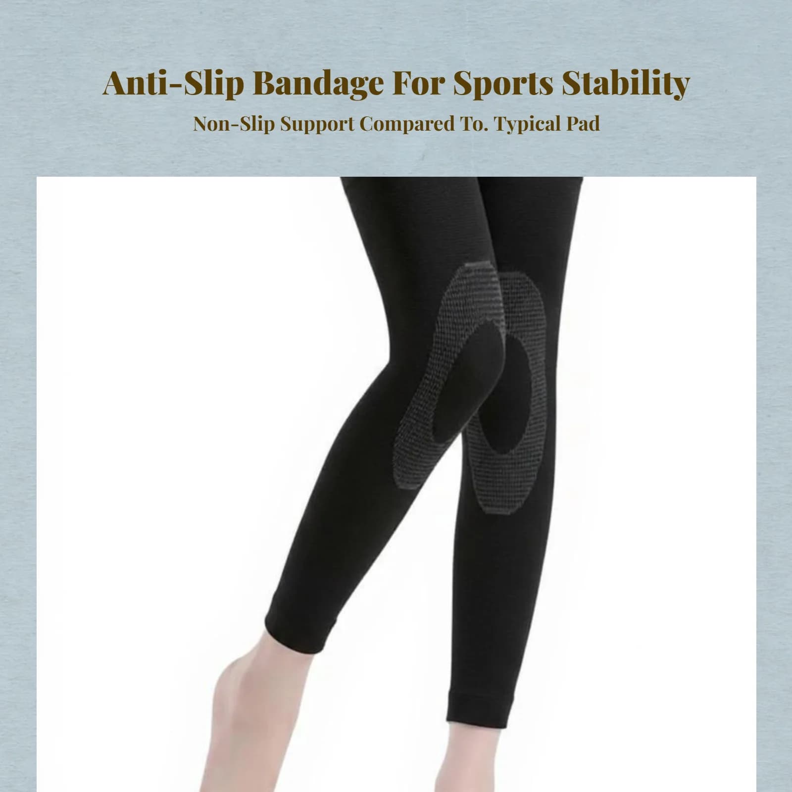 Supporto per Ginocchio, Fascia Compressiva, Antiscivolo, con Cinturino Lungo
