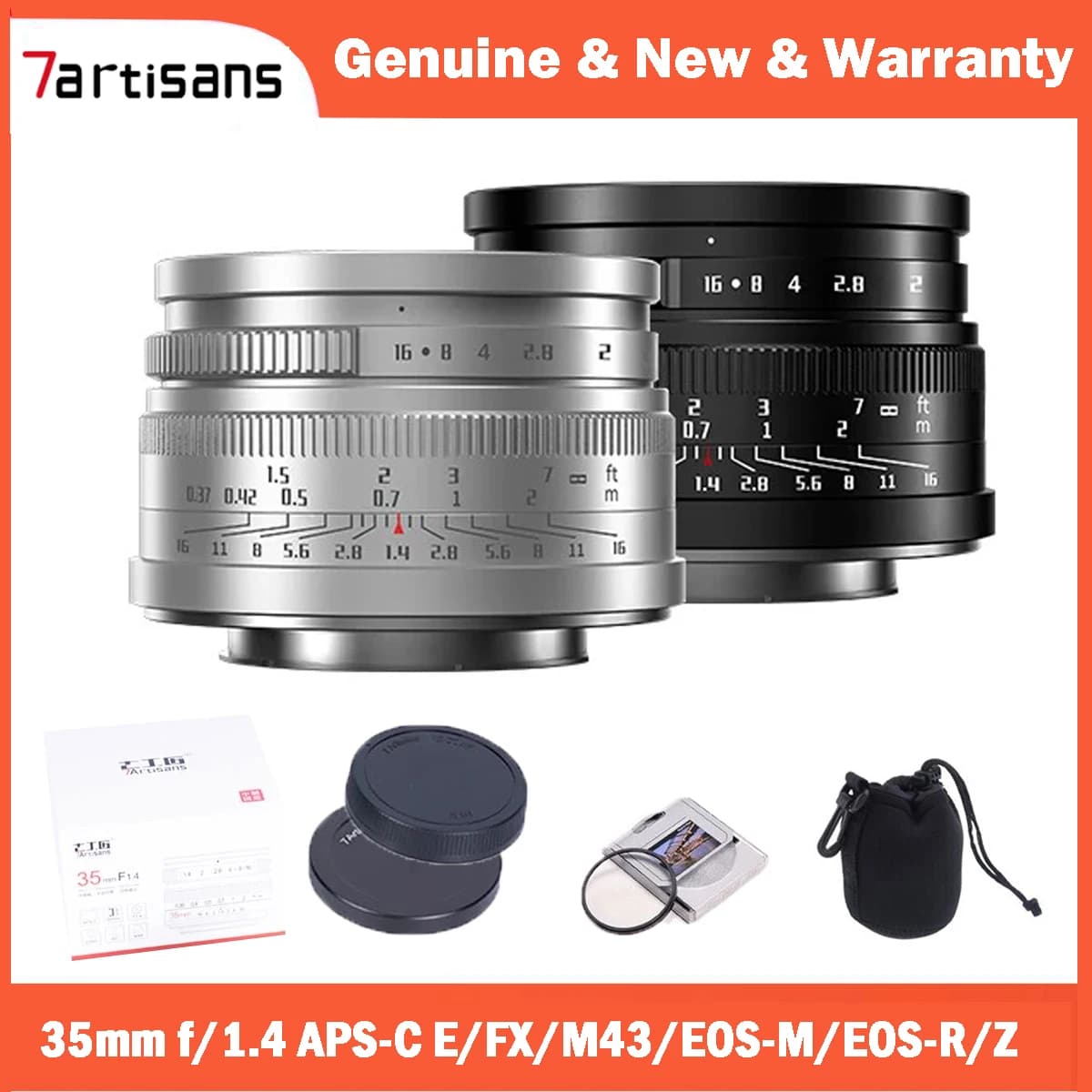 7artesi 35mm F1.4 Mark II APS-C Prime Goal for Sony ZVE10 NEX-6 Fujifilm FX Canon EOS-M Olympus Lumix M43 Nikon Z5 Canon RF