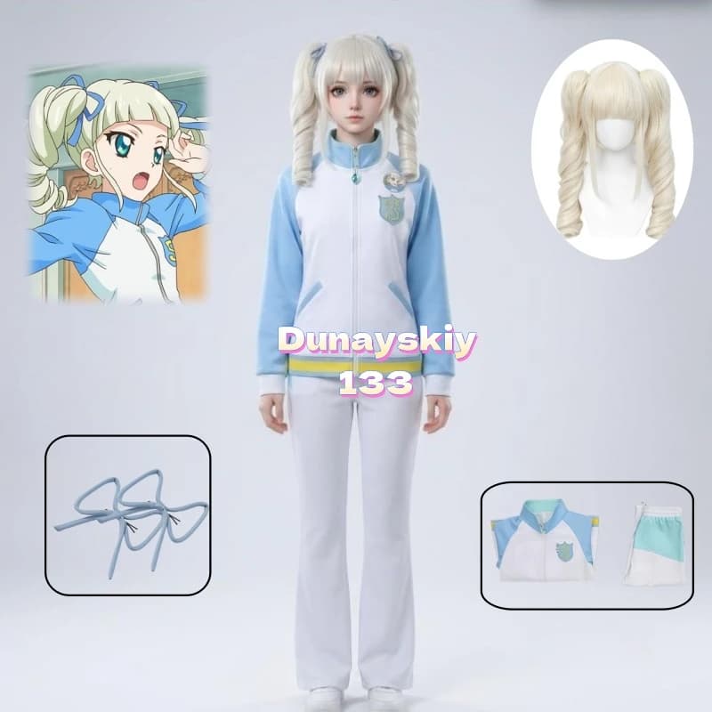 Todo Yurika Kawaii Anime Cosplay Sportswear Set Women's Complete Costume with Pants And Wig for Halloween And Masked Parties