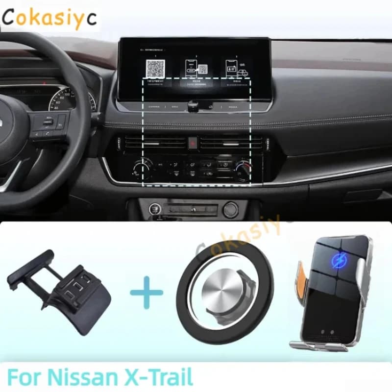 Made to measure For Nissan X-Trail T33 2022 2023 2024 Phone Holder Car Magnetic Phone Mount Smart Sensing Wireless Charging