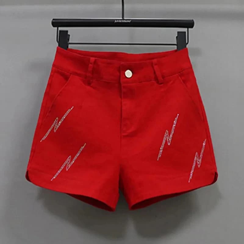 Pantaloncini di jeans neri Per le donne 2025 Primavera/estate Nuova donna Elastico a vita alta Slim A-line Pantaloni caldi Pantaloncini casual