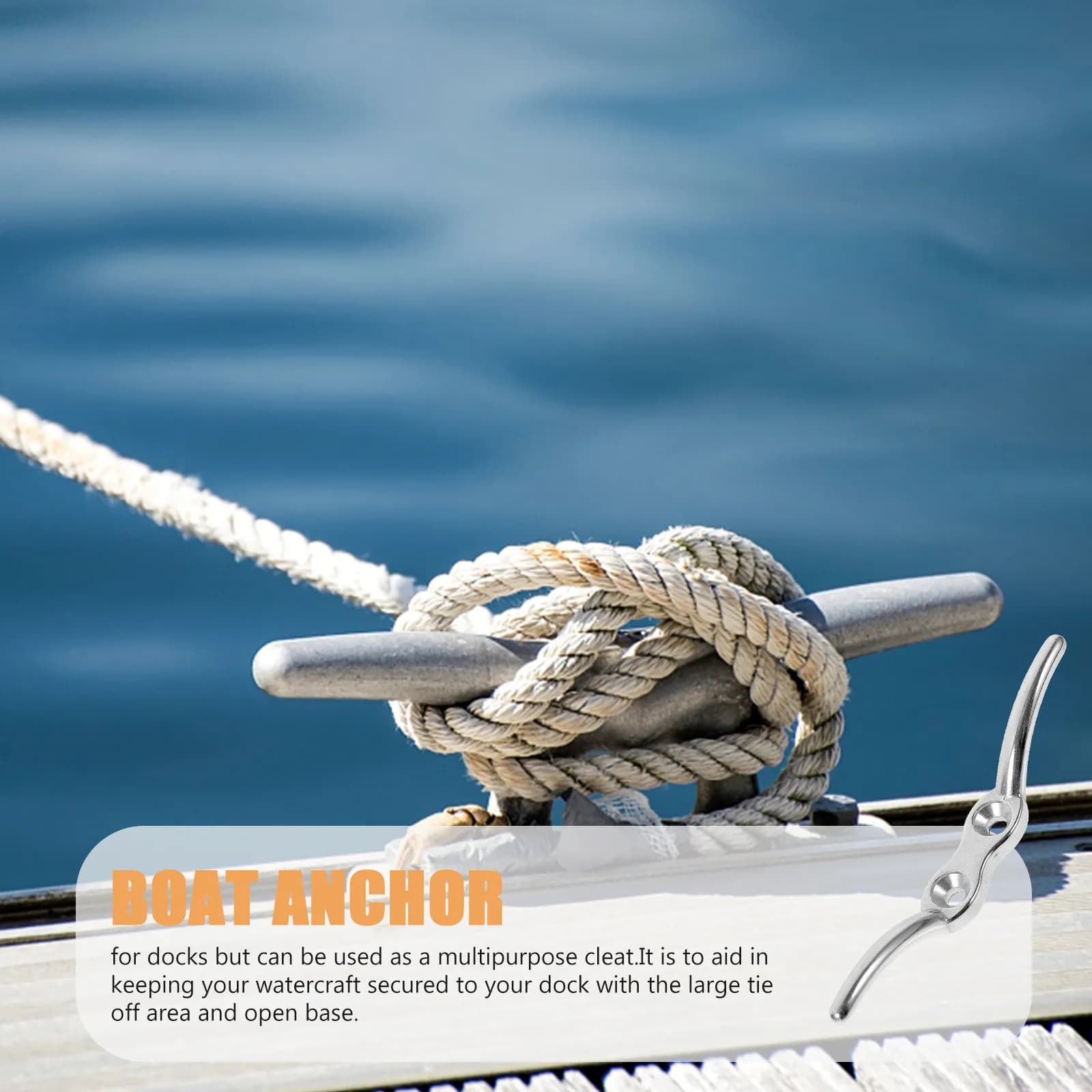 2Pcs Stainless Steel Dock Deck Rope Cleat 4 Inch Marine Boat Anchor for Yacht Watercraft Securing Large Tie Off Area