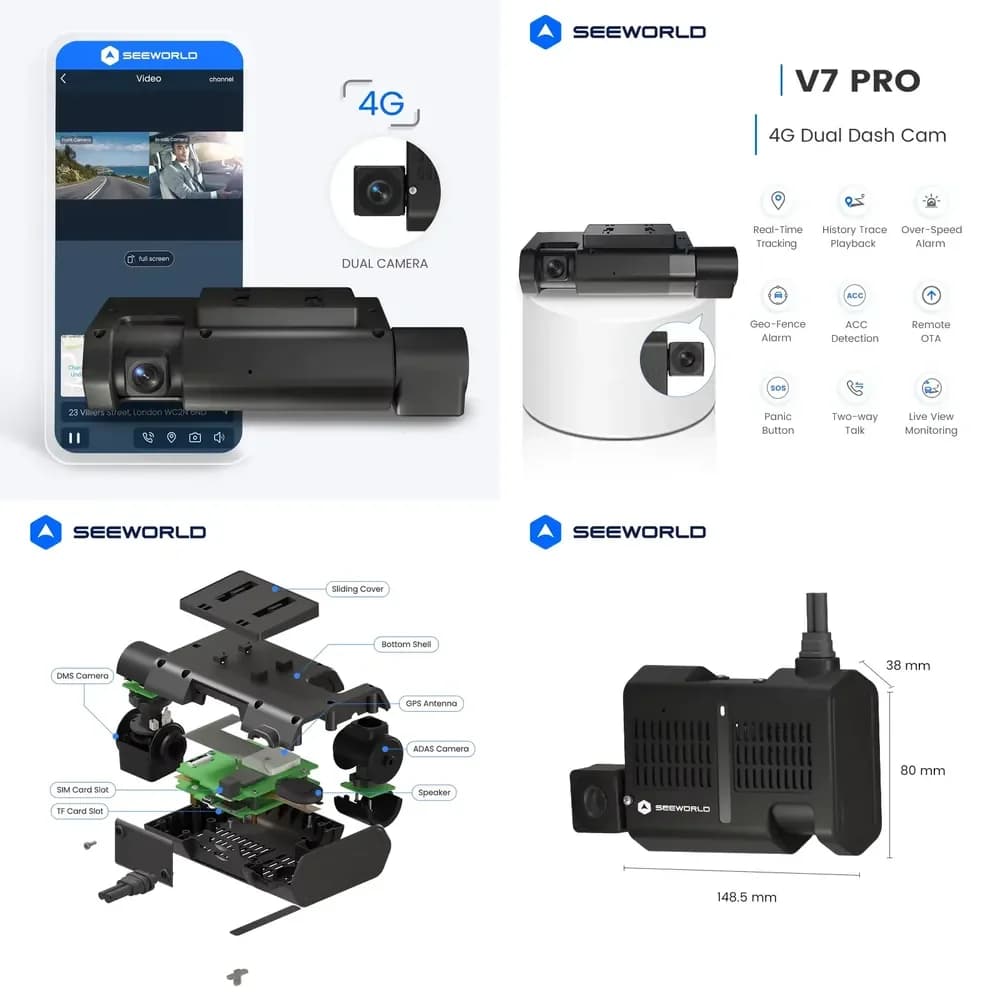 Dashcam ADAS Smart AI 2026 con Scatola Nera per Auto, 4G LTE, Accesso Remoto e API Aperta
