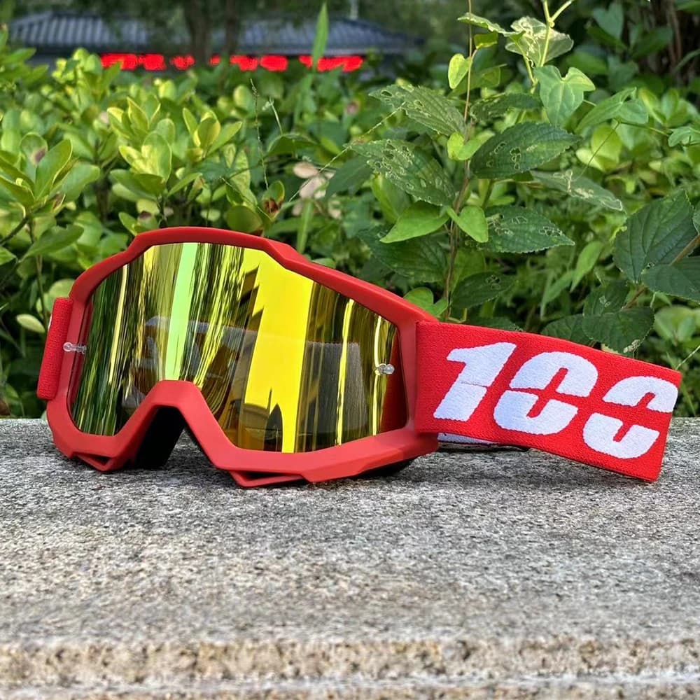 100 Occhiali da motocross Occhiali da moto Maschera Antivento Protezione UV Outdoor MTB Arrampicata Ciclismo Sport Scooter Occhiali da sci