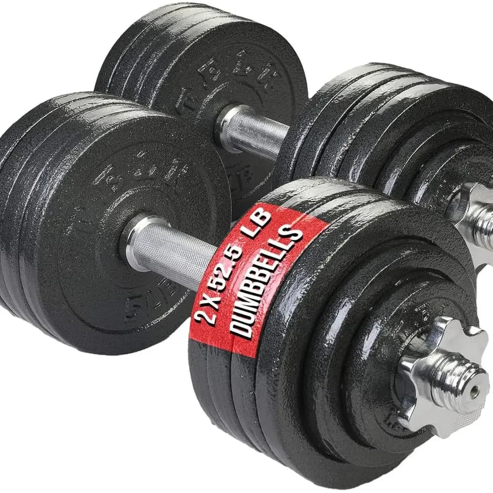 Bestseller Folding Manubri With Polished Iron Plates Removable for an Efficient Weight Training
