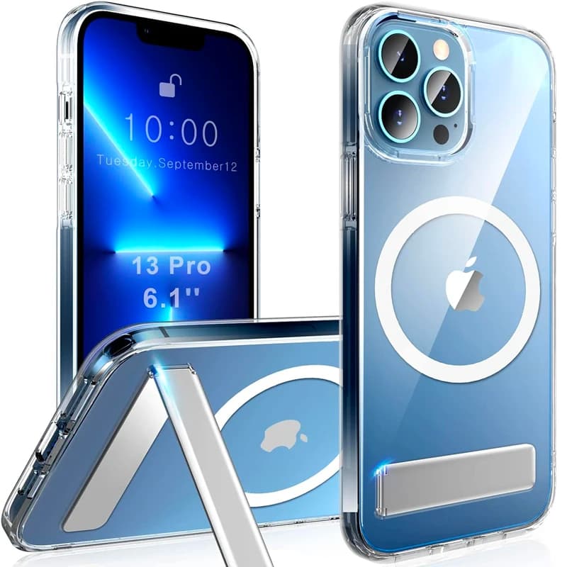 Custodia per telefono con supporto magnetico per iPhone 17 16 15 14 Pro Max Plus 12 13 Mini 11 Custodie per cellulari con cavalletto Cover posteriore antiurto