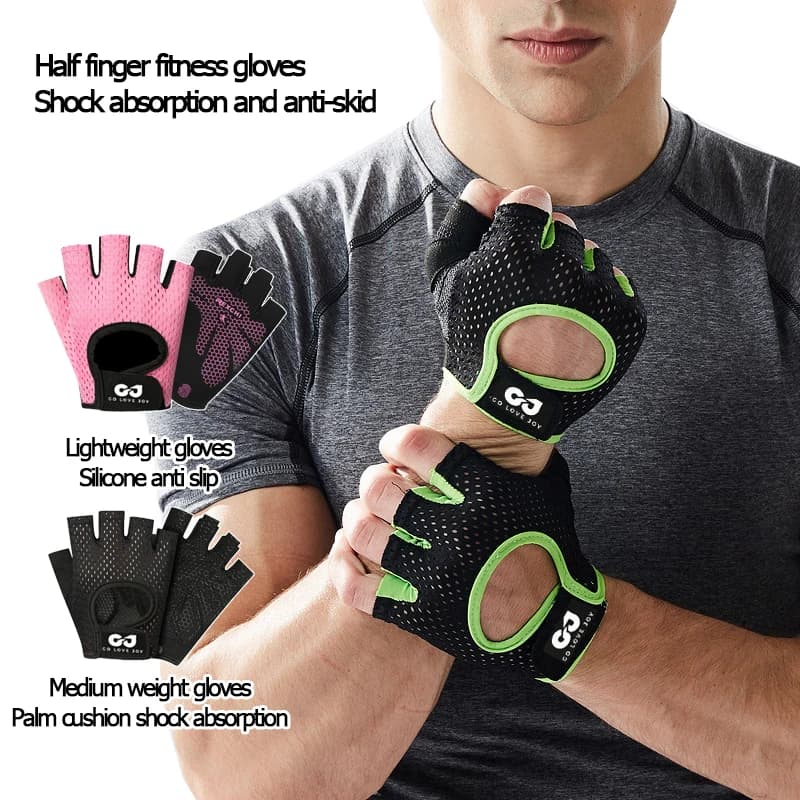 1 pair of weight lifting gloves, training gloves with full palm protection, for gym, cycling, breathable, super light, for men and women