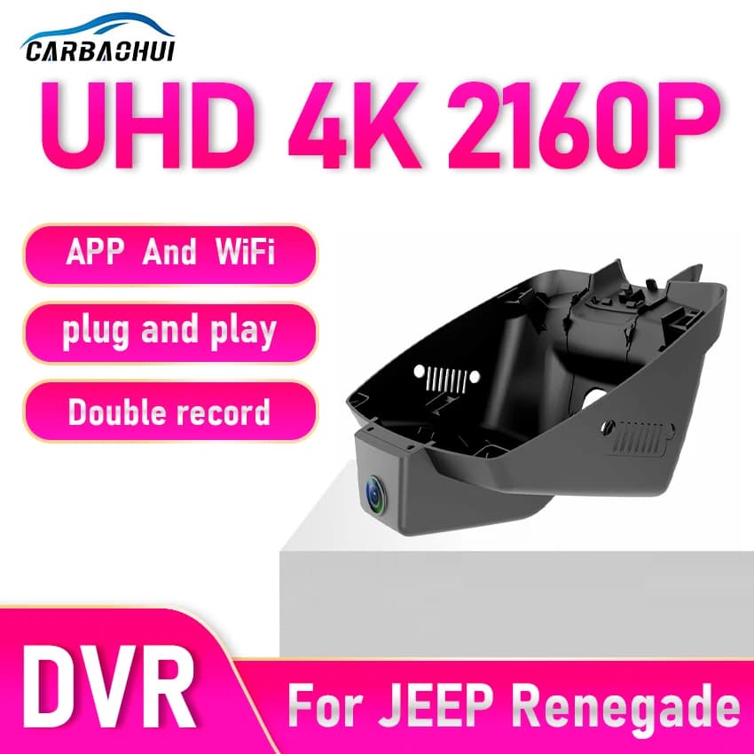 Dash Cam for JEEP Renegade from 2015 to 2022, DVR for OEM-style cars, max 128 GB support, 4K auto recorder, Dashcam for Renegade