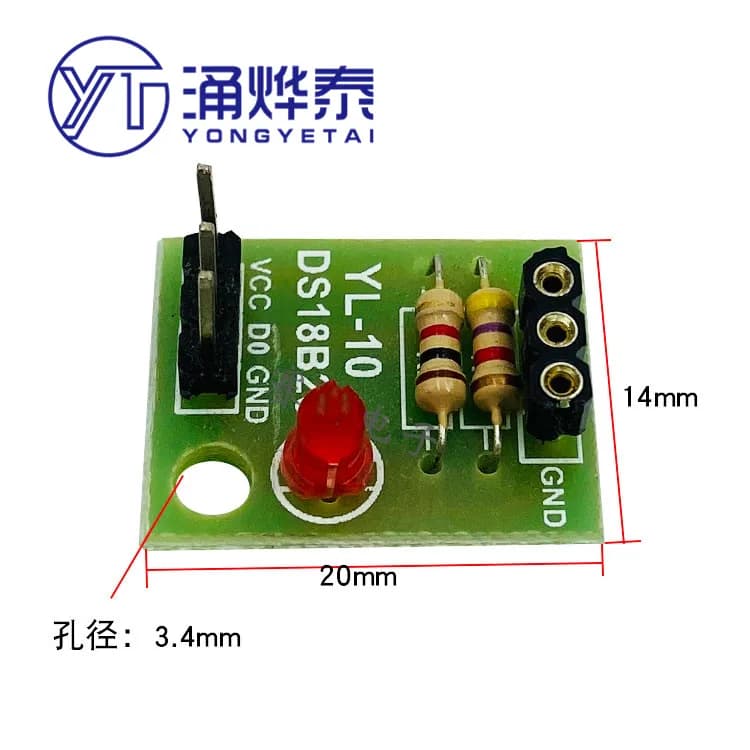 Modulo sensore di temperatura No DS18B20 Scheda interfaccia termometro Progetti fai-da-te compatibili con Arduino Altri microcontrollori