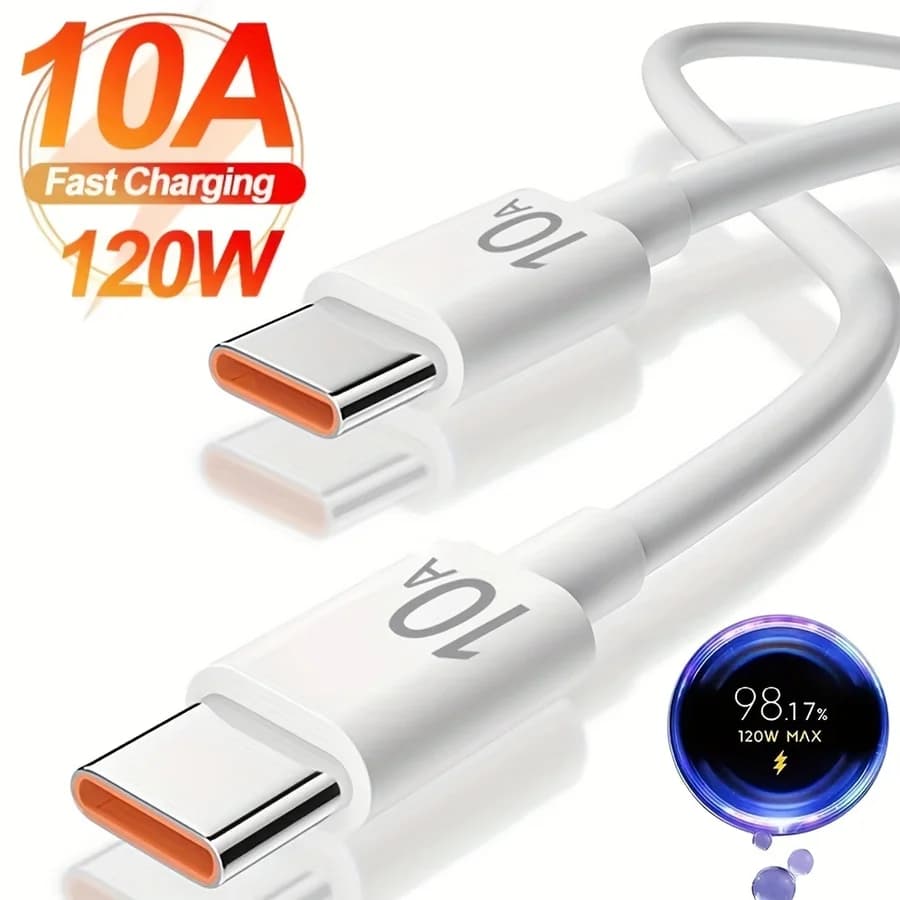 Cavo di ricarica rapida doppio Type C da 120W 10A per telefono 15 16 Pro MAX S24 S23 Huawei PQuick Charge USB C