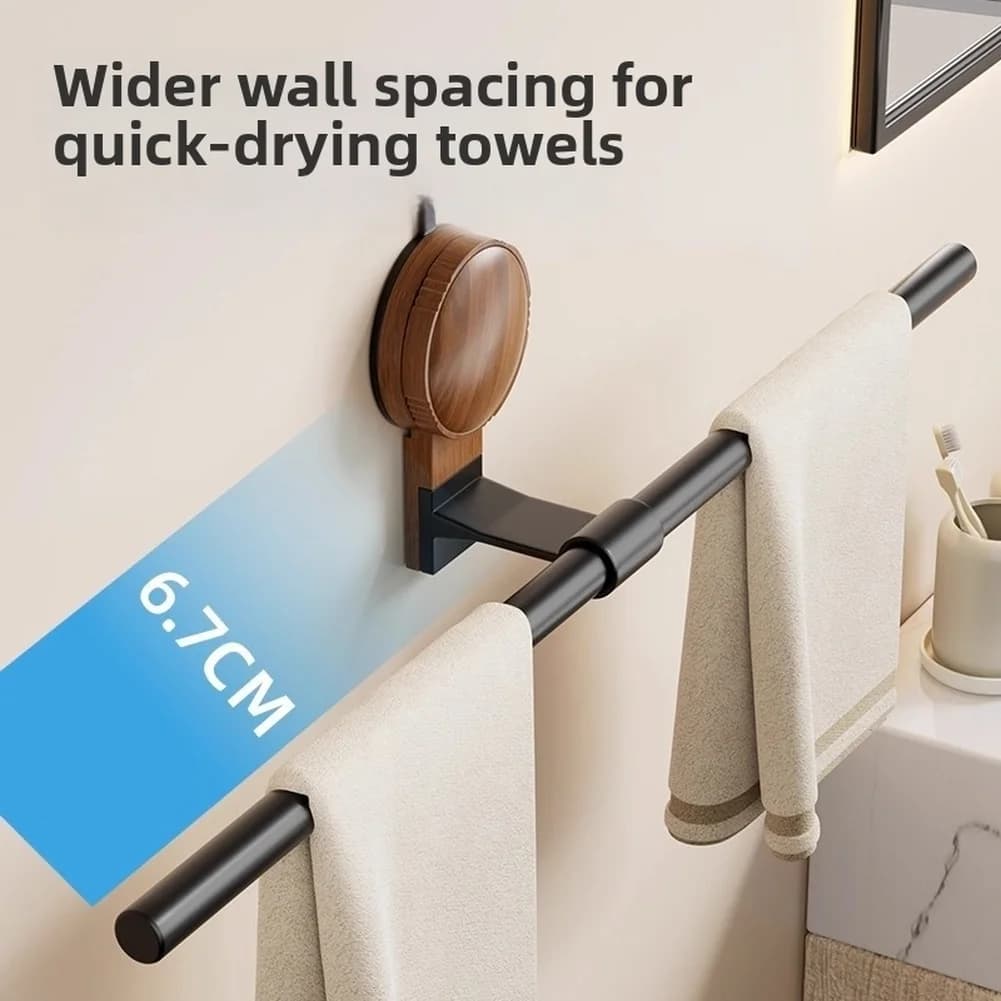Suction Cup Towel Rack Bathroom Organizer Adjustable No Drill Wall Mount Space Bathroom Organizer For Shower RV Decoration
