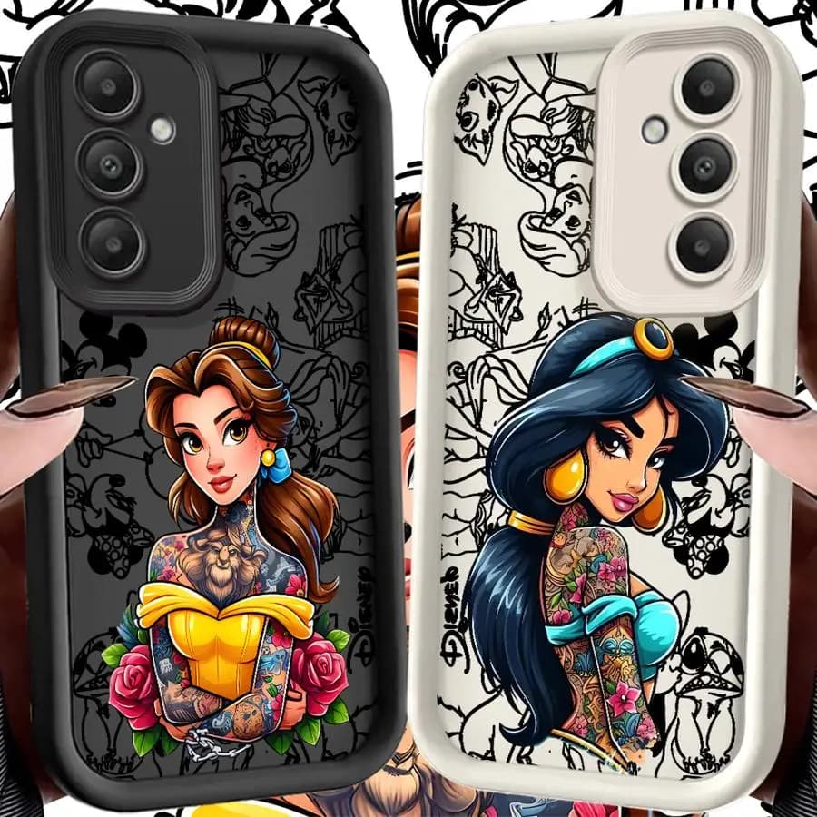 Disney Tattoo Princess Soft Cover Phone Case for Samsung Galaxy S26 Ultra S24Ultra S20FE S25 Edge S21 S24 Plus S23 FE S22 S25FE