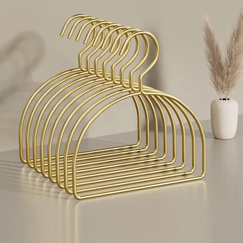 Gold Iron Half Round Scarf Hangers 5PCS Durable Pet Clothes Rack Space Saving Storage Organizer for Closet Wardrobe